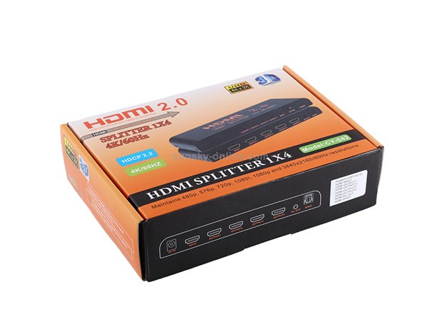 &+ HDMI SPLITTER 1 x 4 DUPLICA HD 4Kx2K V 2.0 SM-F7847